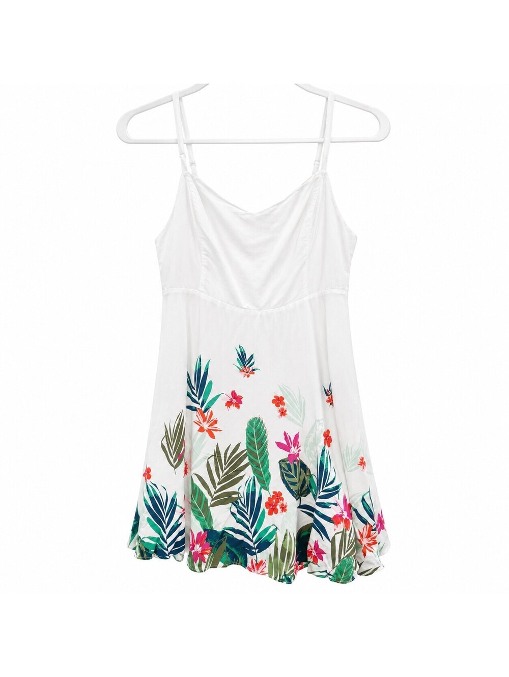Old Navy XL White Floral Print Spaghetti Strap Cami Dress